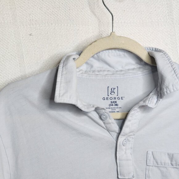 George Brand Purple Cotton Short Sleeve Pocket Front Polo Shirt Size S 34-36 - Picture 7 of 16